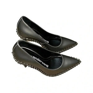 Alexander Wang Carbon Studded Stiletto Heel Shoes Size 35